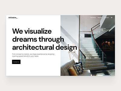 Architect's Website Hero Section architect hero landing page layout ui web web design