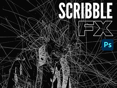 Scribble FX Photoshop Plugin action add on ai art artistic automatic doodle drawing generative ink ink scribble pencil pencil scribble photoshop plugin scribble scribbled scribbles