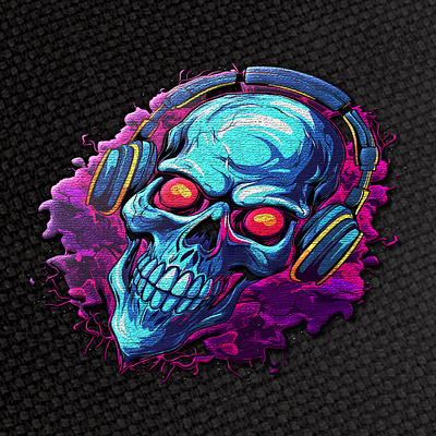Music-inspired skull logo symbolic sound