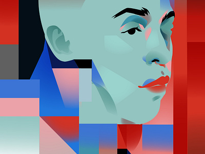 Abstract portrait abstract abstract patern composition cubism cubistic portrait design gradient illustration laconic lines minimal pattern portrait portrait illustration poster