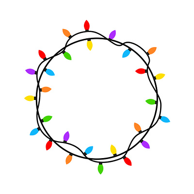 Garland, flashlights multicolored. Garland circle. Vector abstract