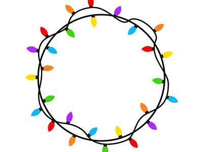 Garland, flashlights multicolored. Garland circle. Vector abstract