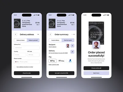 Book Ordering App · Mobile app book order check out design ecom ordering app ui