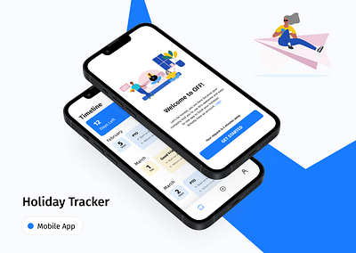 Holiday Tracker App app booking time clean easy to use holiday ios mobile app simple tracker ui ux