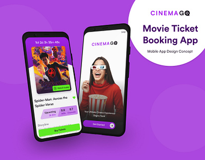 CinemaGo - Movie Ticket Booking App (Concept) app app design case study cinema app design mobile app movie app product design ui ui design ui ux user experience user experience design user interface user interface design ux ux design wathsaraux