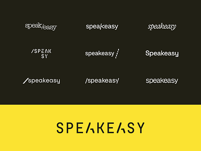 Speakeasy Logo Exploration agency b2b brand brand identity logo design logo exploration logomark visual identity