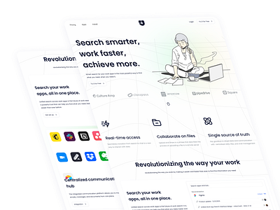 AI-powered search engine Landing Page ai clean clear figma landing page minimal search engine ui ux web webdesign