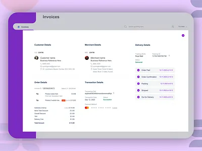 Intuitive Invoice & Delivery Details UI