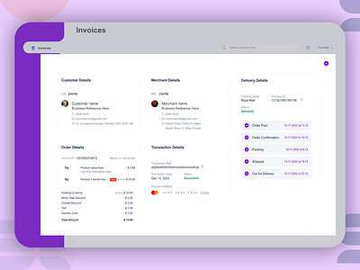 Intuitive Invoice & Delivery Details UI