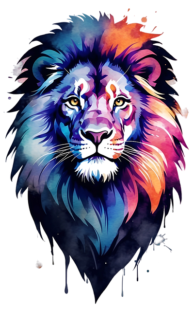 LIon colorful lion lion lions head