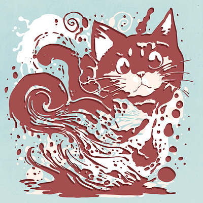 Abstract Splash Cats abstract cat curious cute freak ink psychedelic sad splash strange water weird