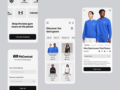 FitCentral - ecommerce fitness store design fitness shopping store ui