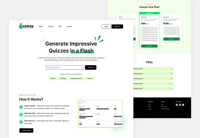 AI quiz generator website design ai ai generator ai website clean design faq generate generator graphic design header illustration landing page minimal plan quiz trend ui ui design web design website design