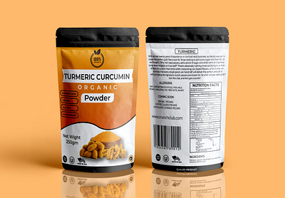 Pouch Design And Packaging Design design graphic design label label design mockup packaging packaging design pouch pouch bag pouch design pouch label product product label turmeric powder