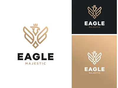 Eagle Luxury Logo bird branding classy design eagle elegant falcon fly gold golden graphic design hawk illustration logo logo design luxury majestic outline wing wings