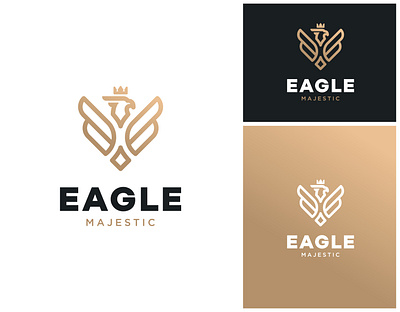 Eagle Luxury Logo bird branding classy design eagle elegant falcon fly gold golden graphic design hawk illustration logo logo design luxury majestic outline wing wings