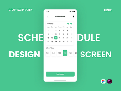 Schedule Screen Design | GraphicsByZobia app design figma figma design graphicsbyzobia schedule design schedule screen set availability ui ui design ui ux user interface web design