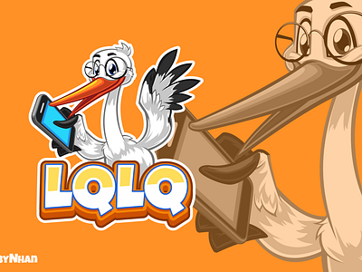LQLQ bird cartoon cartoon character cartoon logo cartoon mascot character design education game logo logo creation logo maker mascot mascot logo mobile stork vector art vector logo