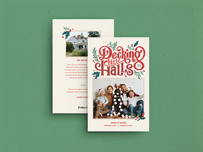 Holiday Card / Decking New Halls graphic design hand lettering holiday card design illustration typography
