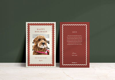 Holiday Card / Fur Baby color blocking graphic design holiday card design illustration pattern design