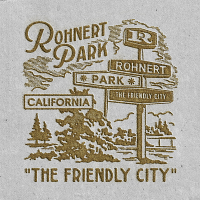 Rohnert Park badge design branding california illustration t shirt design vintage vintage badge