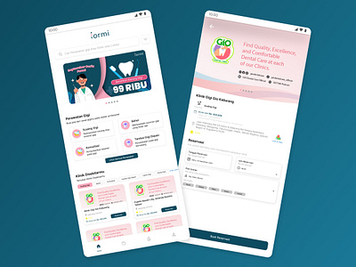 Formi app for online dentist booking dentist design homepage mobile apps mobile design ui ui design uiux ux ux design web design
