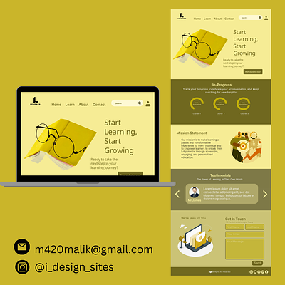 Learning Website Design 3d animation branding dailyui design figma graphic design illustration logo motion graphics ui vector web designer website website designer website maker