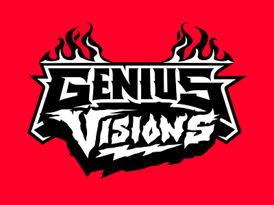 Genius Visions branding custom design flames genius identyfication illustration letters logo logodesign logotipo logotype magic money succes typo typography vector vision wordmark