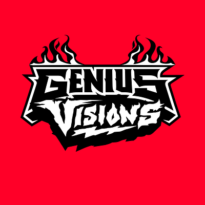 Genius Visions branding custom design flames genius identyfication illustration letters logo logodesign logotipo logotype magic money succes typo typography vector vision wordmark