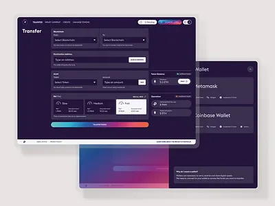 Pantos Platform / Transfer Form blockchain cross chain dark mode design desktop form interface typography ui ux web web3