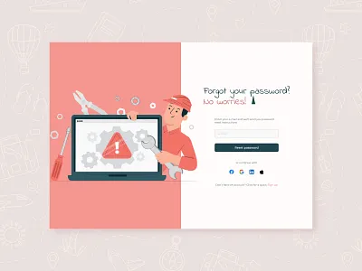 Travel website Restore password page design concept forgot password travel ui ux website