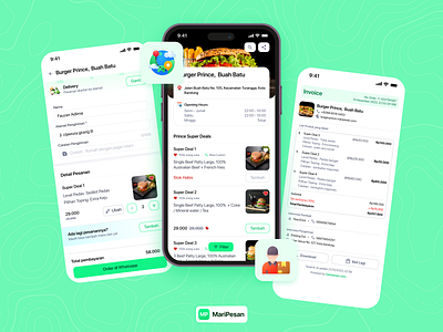 MariPesan Mobile Web address app bill button charge delivery design detail order food home invoice menu mobile mobile app order ui