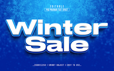 Winter Sale 3D Editable Text Effect Style offer sale snow snow effect text effect winter winter discount winter offer winter sale 3d text effect