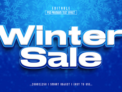 Winter Sale 3D Editable Text Effect Style offer sale snow snow effect text effect winter winter discount winter offer winter sale 3d text effect