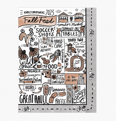 Fall Festival School Signage illustration lettering map signage