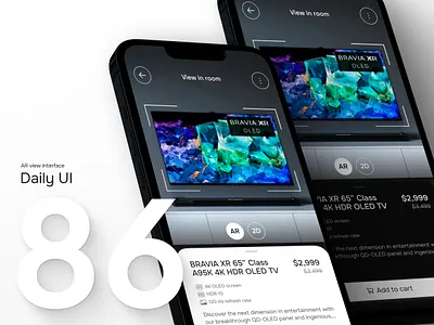 Daily UI #86 - AR view interface app ar augmented augmented reality dailyui design interface ios iphone mobile mobile app product shop shopping television tv ui uiux ux vr