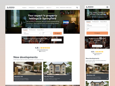 Property Letting Homepage hero homepage homes minimal property search ui web design
