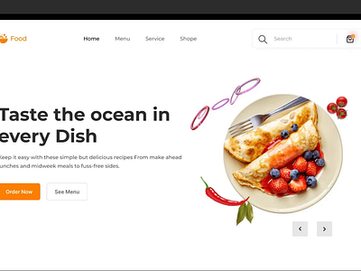 Animated prototype Responsive Food Restaurant Website animation design figma food graphic design homepage protopype resturent typography u ui ux website