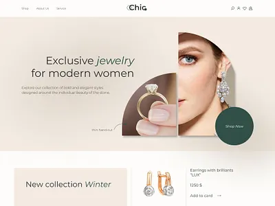 Jewelry online store UX / UI branding design figma graphic design jewerly landing page logo motion graphics prototyping ui uxui website