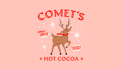 Comet's Hot Cocoa branding christmas holiday hot chocolate hot cocoa reindeer santa
