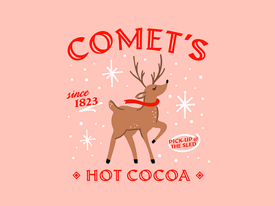 Comet's Hot Cocoa branding christmas holiday hot chocolate hot cocoa reindeer santa