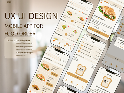 Дизайн застосунку для замовлення їжі animation app desing uxui logo prototyping research ui ux wireframe прототипування