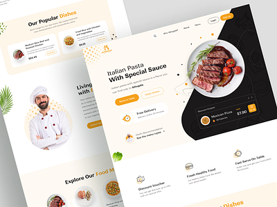 Restaurant Website Landing Page branding design landing page modern ui rest restaurant ui ui design web design web ui design website design