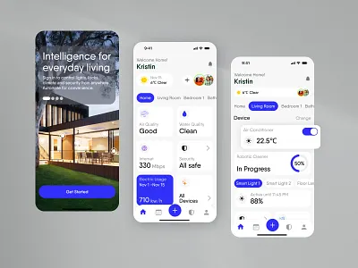 Smart Home Mobile App ai smart home app smart home best designer clean design design fresh home control mobile app new design new post popular remote home control smart home smart home control smart home dashboard smarthome typography ui ux