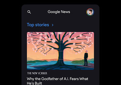 Google News loading animation with minimalist logo redesign