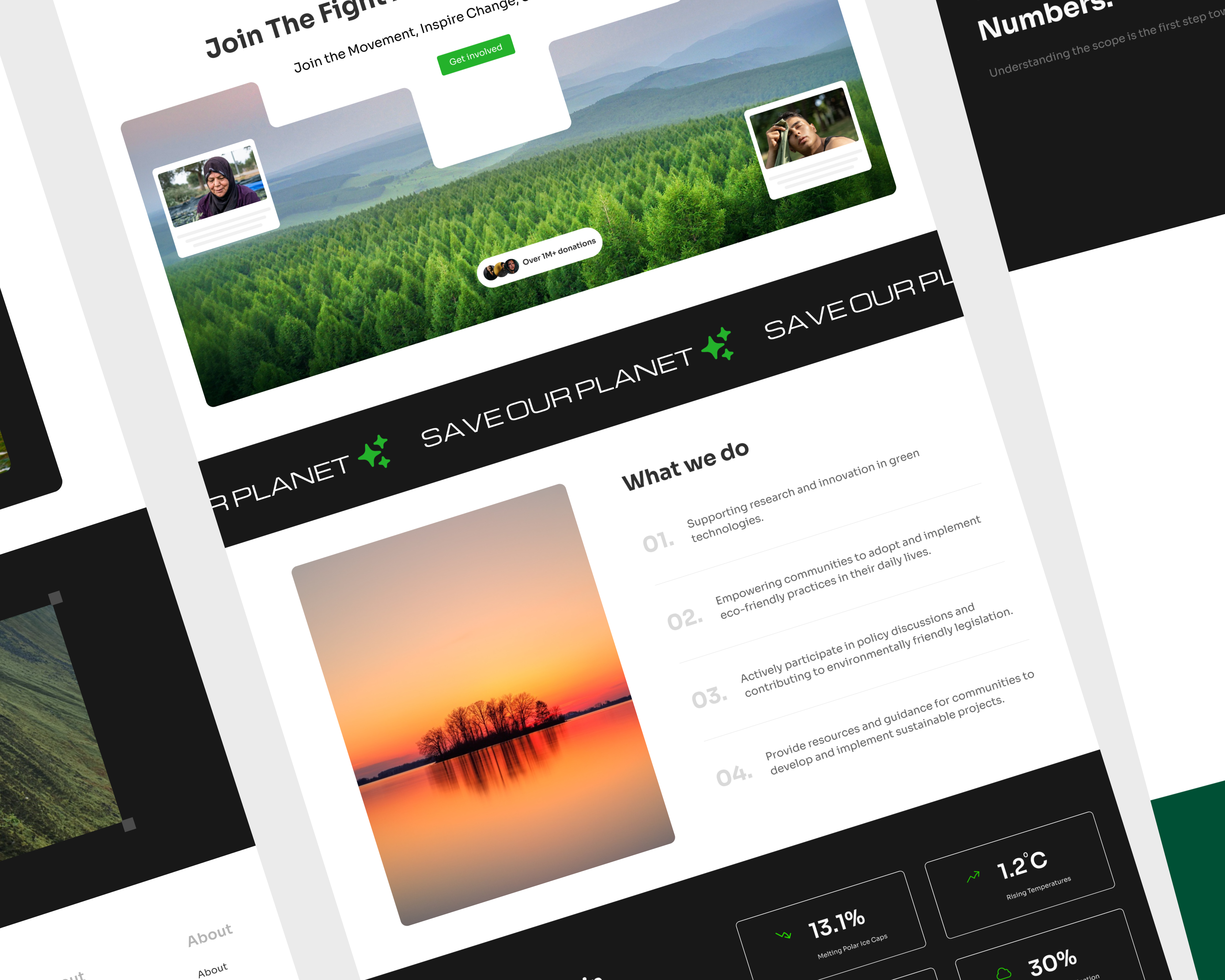 Globus desktop global warming ui ux visual design website