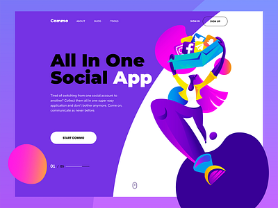 All in One Social App User Interface 3d animation graphic design motion graphics ui