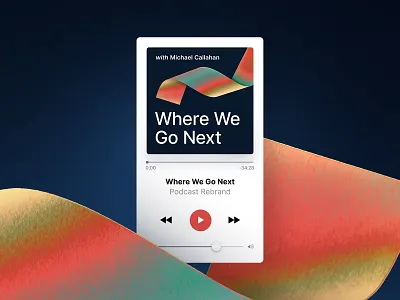 Podcast Rebrand art for audio b2b podcast branding illustration podcast podcast art rebrand ribbon concept