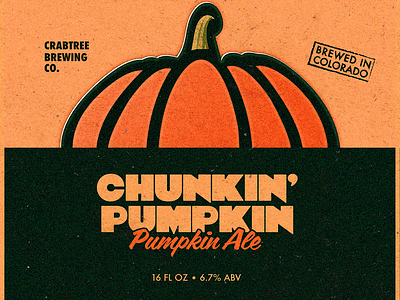 Chunkin' Pumpkin by Crabtree Brewing Label Concept beer beer label craft beer design graphic design illustrator label label design photoshop
