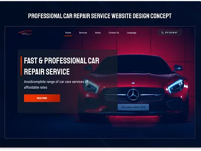 Professional car repair service Website car repair web site design figma ui ux web design website